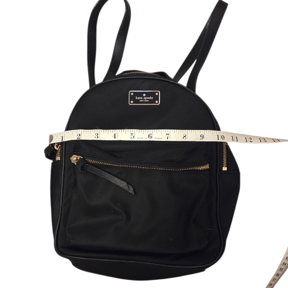 Kate Spade Small Wilson Road Nylon Backback Black Gold Zipper Purse Carryon - Picture 2 of 9